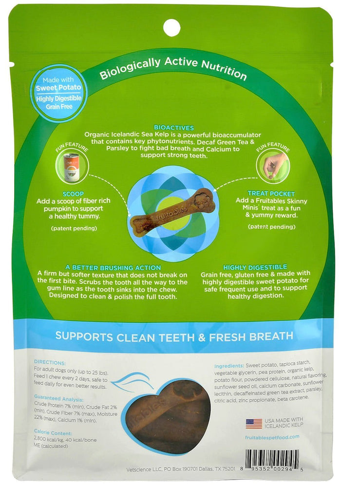 Fruitables BioActive Fresh Mouth Dental Chews For Dogs - VET1B - Small - 15 count - 8