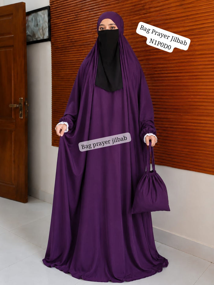 Full Size Prayer Jilbab with Bag | Swiss Lawn | Double Dhaga
