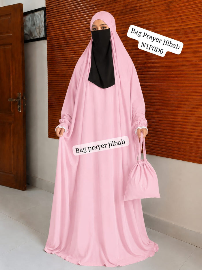 Full Size Prayer Jilbab with Bag | Swiss Lawn | Double Dhaga