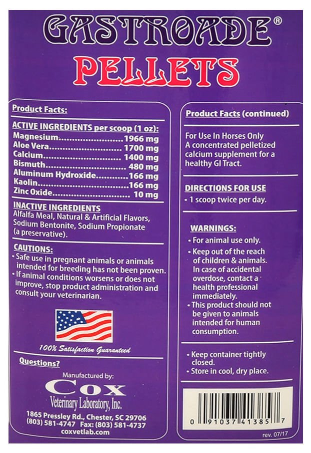 Gastroade Pellets for Healthy GI Tract in Horses - CVLAS - 5 lbs - 3