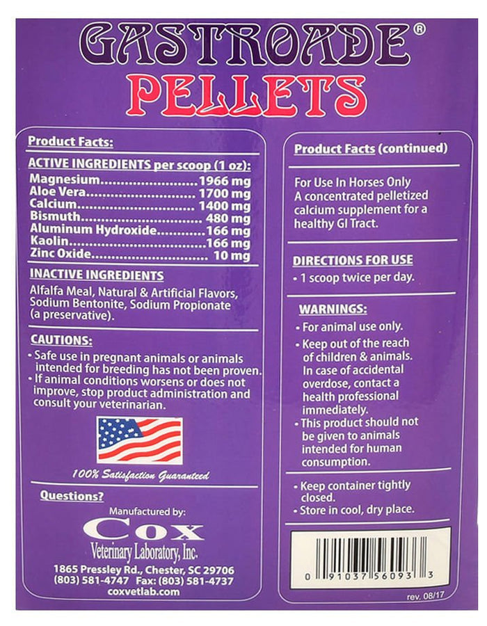Gastroade Pellets for Healthy GI Tract in Horses - CVLAT - 9 lbs - 6