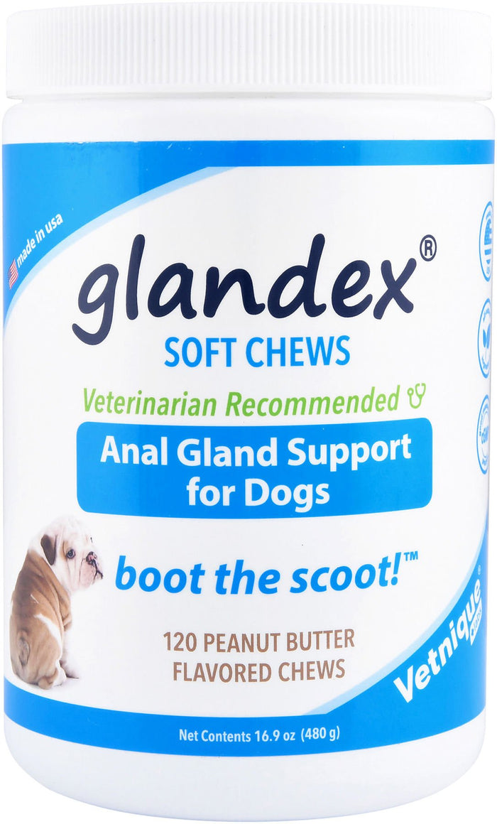 Glandex Soft Chews for Dogs, Peanut Butter - VQLA3 - 120 count - 6
