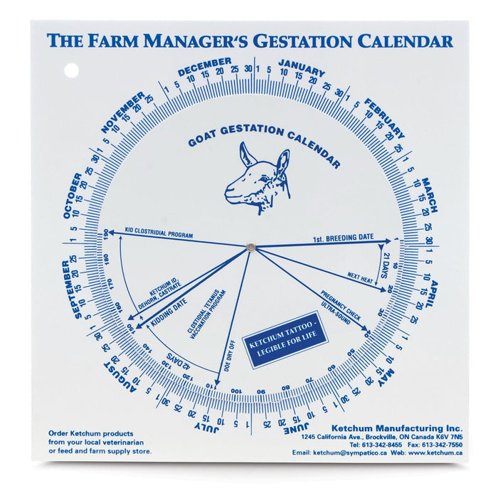 Goat Gestation Wheel - 5IAA - 2