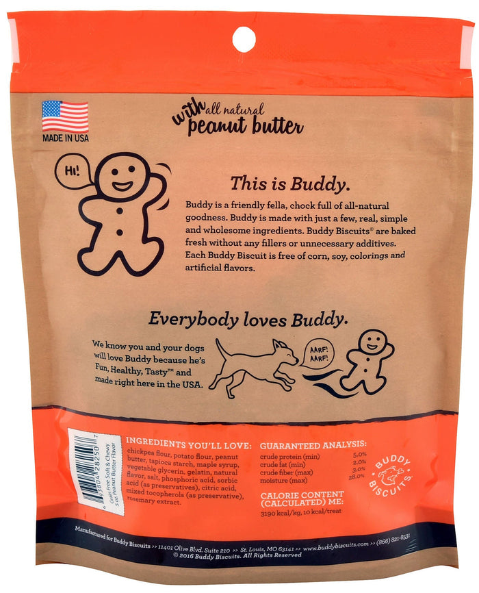 Grain Free Buddy Biscuits, Soft and Chewy Treats, 5 oz - 7CAH - Peanut Butter - 12