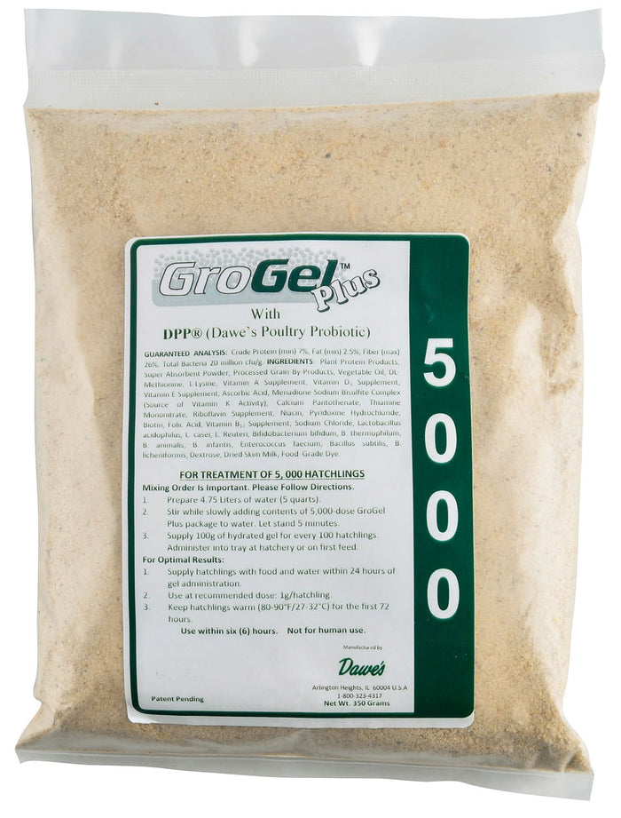 GroGel Plus with DPP Poultry Hatchling Supplement - MCHG3 - 5000 dose pkt - 5