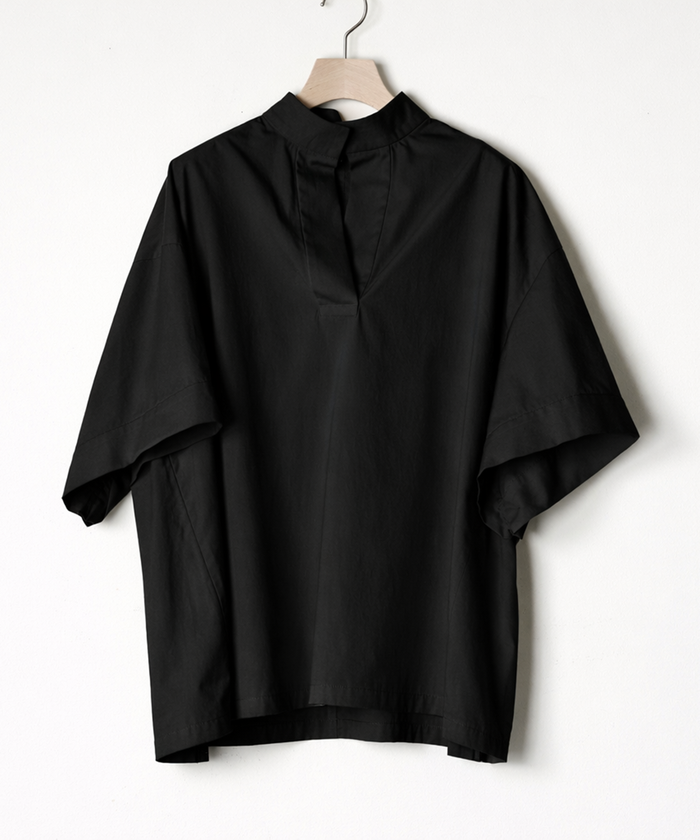 Half-Sleeve Pullover Top BLACK
