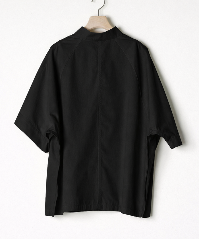 Half-Sleeve Pullover Top BLACK