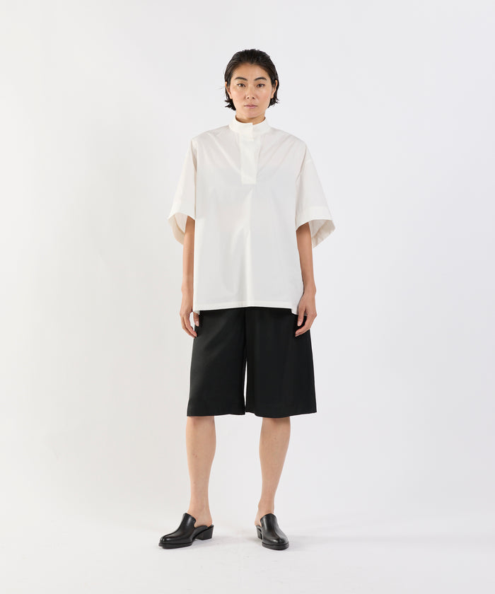 Half-Sleeve Pullover Top BLACK