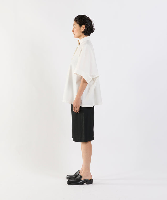 Half-Sleeve Pullover Top BLACK