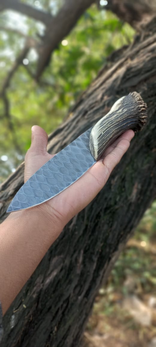 Handmade Stone Texture Hand Forged 1095 High Carbon Steel Knife cskforged