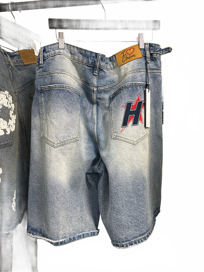 HAPPY MEMORIES DON'T DIE HMDD 'H-STAR CRYSTAL' JORT SHORTS