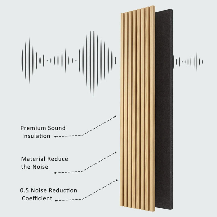 Hausvita Acoustic Solid Wood Slat Wall Panels ( 2 Panels Per Box ) HAUSVITA