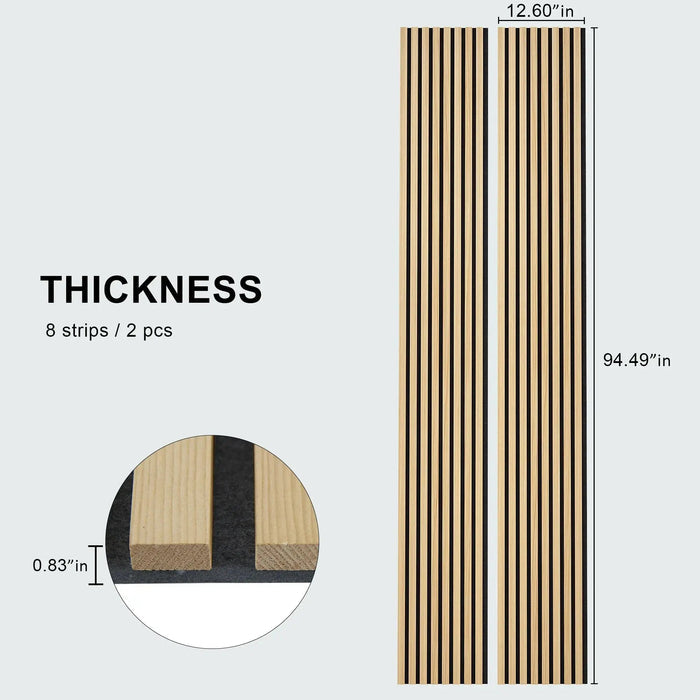 Hausvita Acoustic Solid Wood Slat Wall Panels ( 2 Panels Per Box ) HAUSVITA
