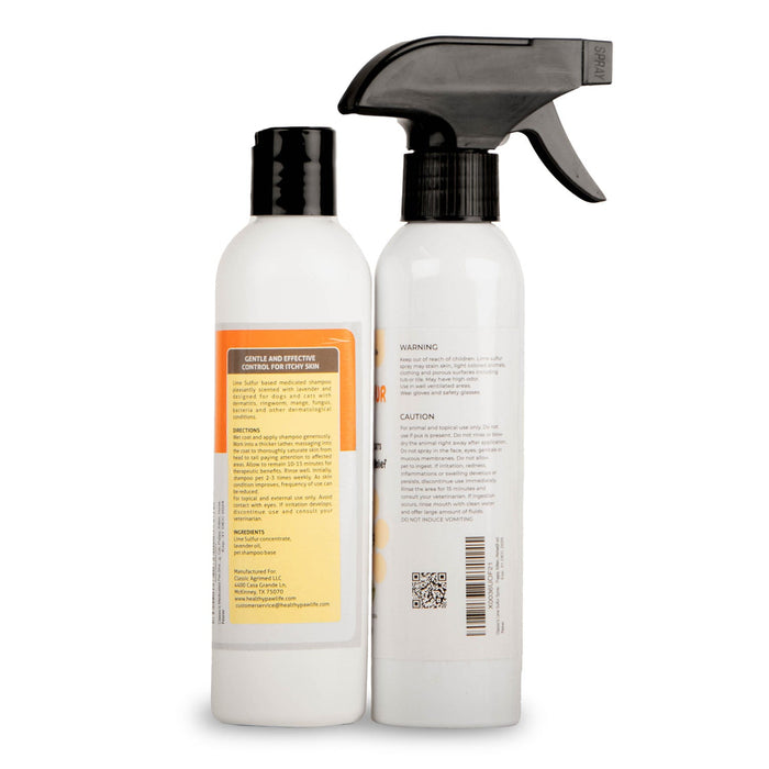 Healthy Paw Life's Bundle of Lime Sulfur Spray (8 fl oz) and Lime Sulfur Shampoo (8 fl oz) - HP2K - 8oz - 2