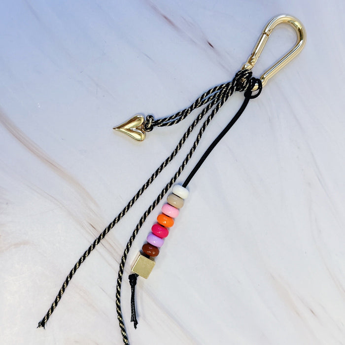 Heart And Beads Bag Charm Ellisonyoung.com