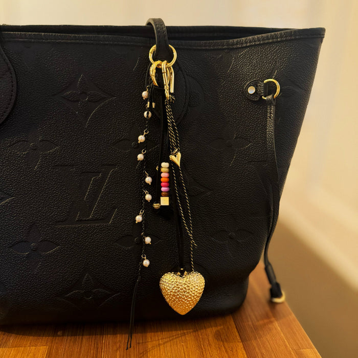 Heart And Beads Bag Charm Ellisonyoung.com