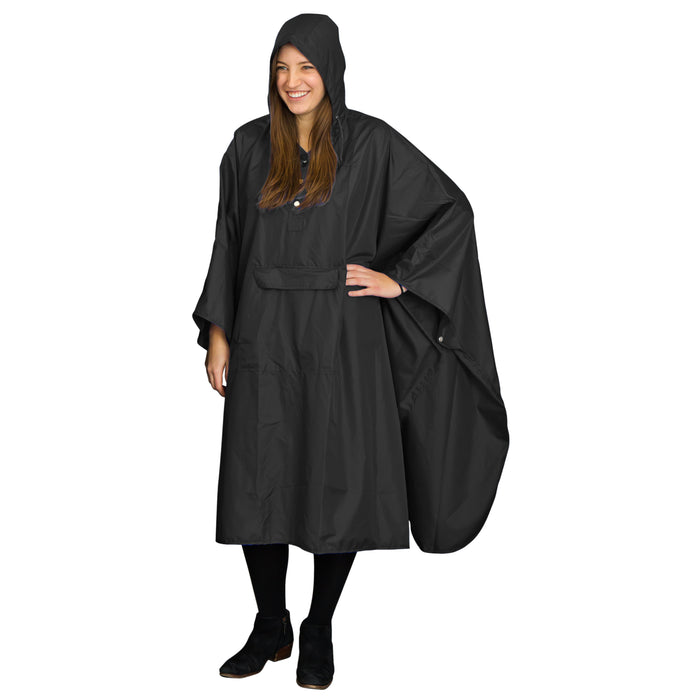 Hide-Away Poncho: Black