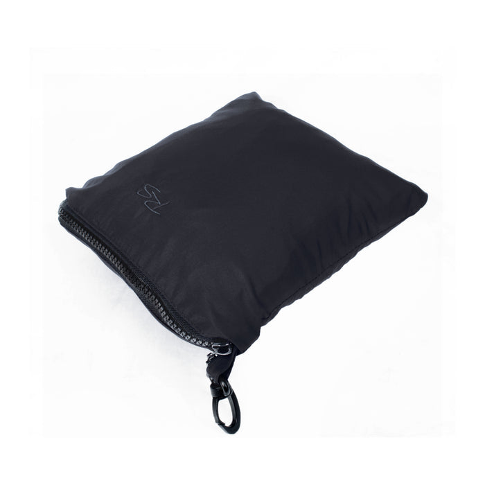 Hide-Away Poncho: Black, packed