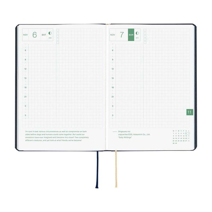 Hobonichi | Agenda Hobonichi HON A6 Slash Navy 2027
