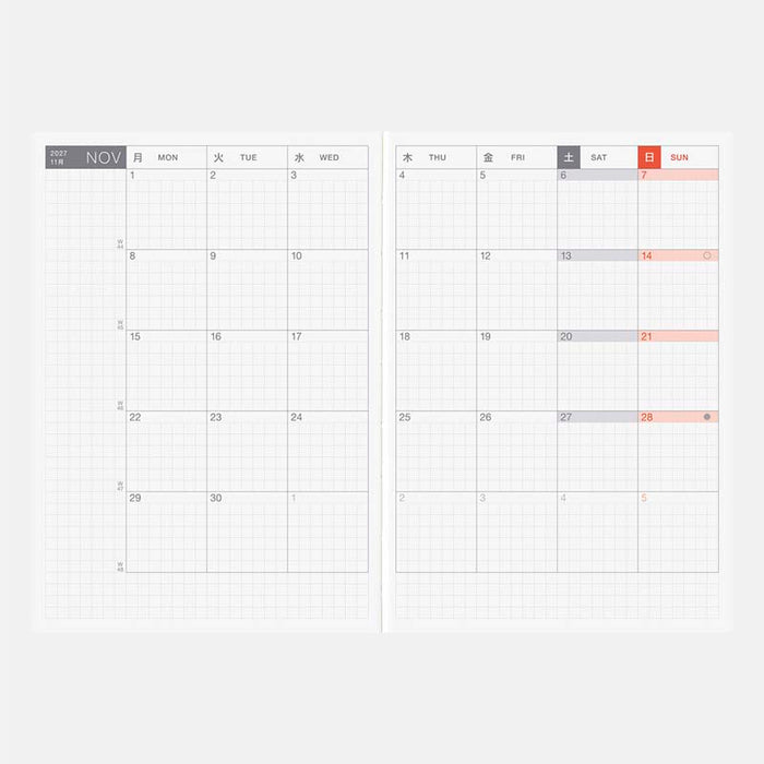 Hobonichi | Agenda Hobonichi Techo A6 Original (Inglés) 2027