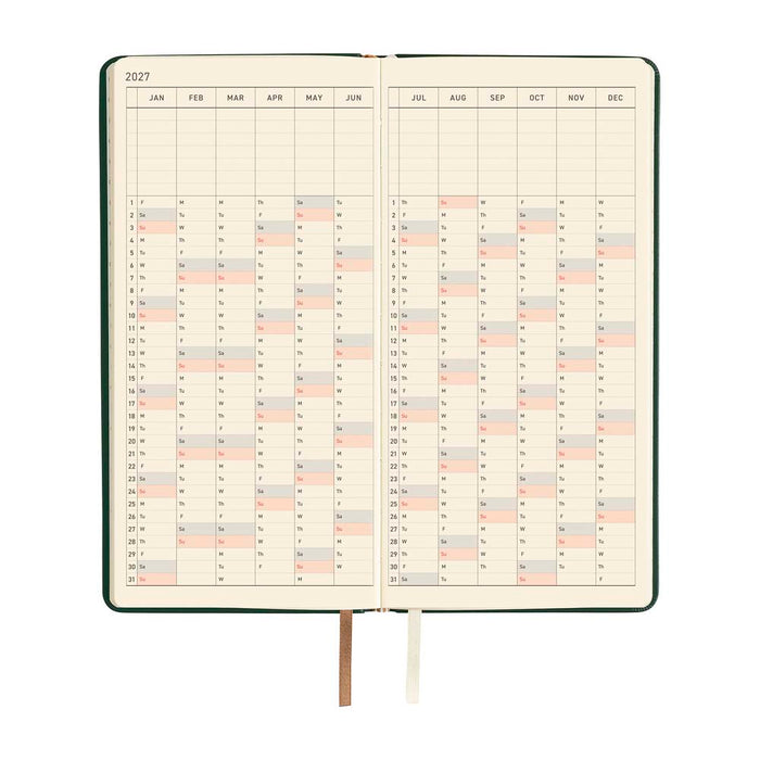 Hobonichi | Agenda Hobonichi Weeks Leather: Forest Green 2027