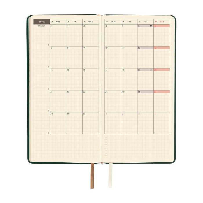 Hobonichi | Agenda Hobonichi Weeks Leather: Forest Green 2027