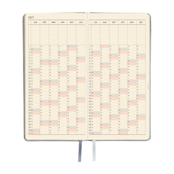 Hobonichi | Agenda Hobonichi Weeks Leather: Noble Silver 2027