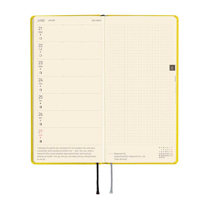 Hobonichi | Agenda Hobonichi Weeks MEGA Colors: Canaria Yellow 2027