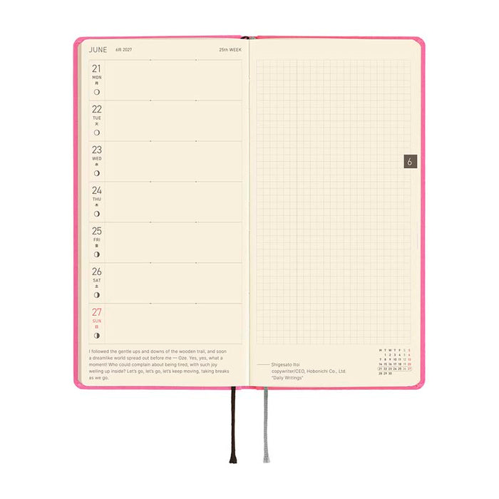 Hobonichi | Agenda Hobonichi Weeks MEGA Colors: Pink Sapphire 2027