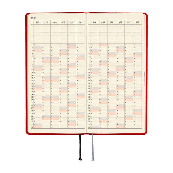 Hobonichi | Agenda Hobonichi Weeks MEGA Colors: Poppy Red 2027