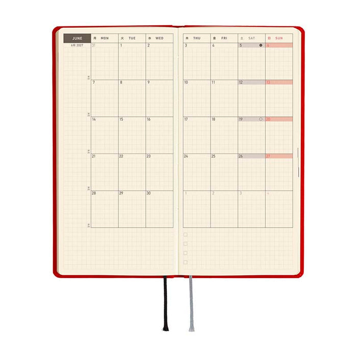 Hobonichi | Agenda Hobonichi Weeks MEGA Colors: Poppy Red 2027