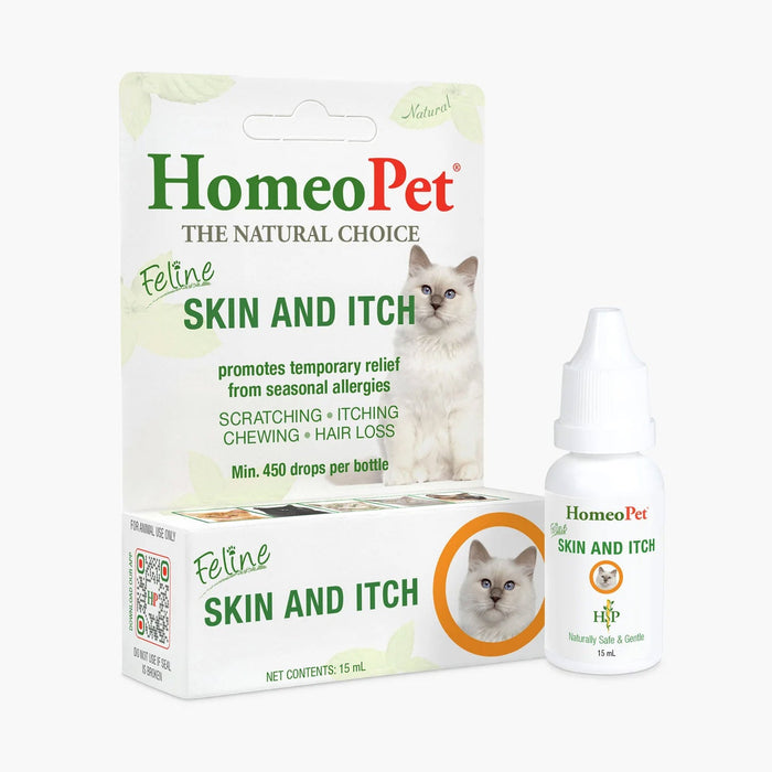 HomeoPet Feline Skin & Itch Cat Allergy and Skin Support Drops - NVB8 - 15 mL - 1