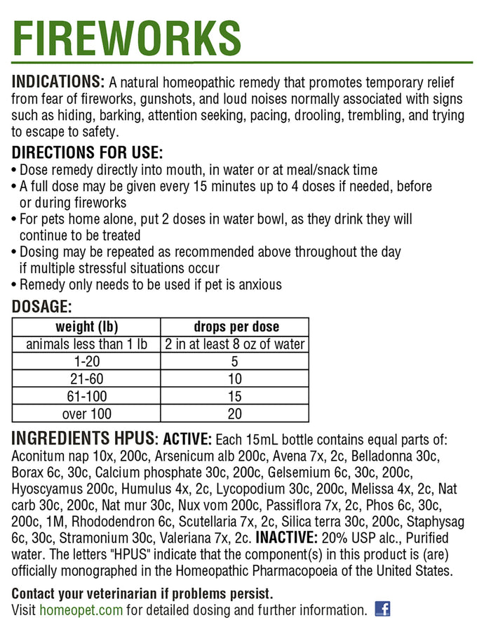 HomeoPet Fireworks, 15 mL - NV1B - 2