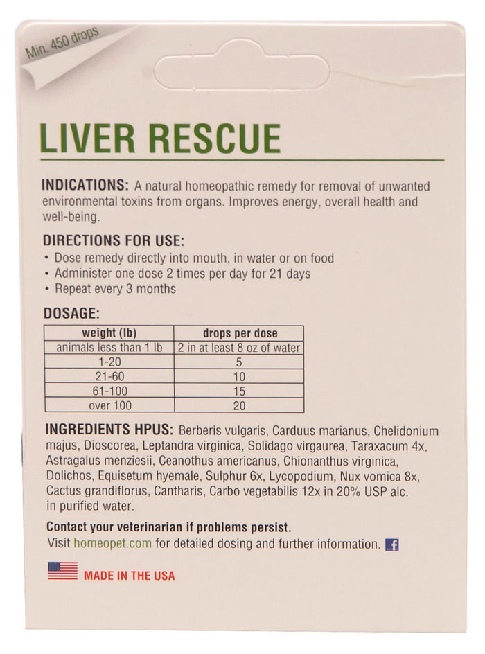 HomeoPet Liver Rescue, 15 mL - NVH3 - 2