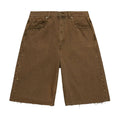 Homme Femme Studded Denim Shorts Brown