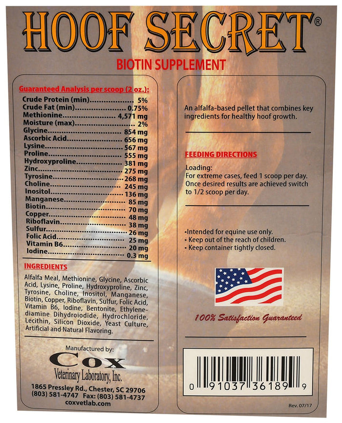 Hoof Secret Biotin Horse Hoof Supplement - CVLAB - 25 lbs - 6