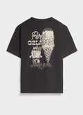 The Percival Ice Cream T-shirt in washed black jersey, featuring a large gelato graphic printed on the back.