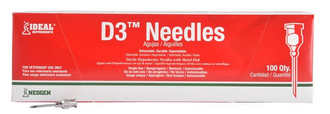 Ideal D3 Detectable Needles, Box of 100 - NEBK - 20ga x 1/2" - 1