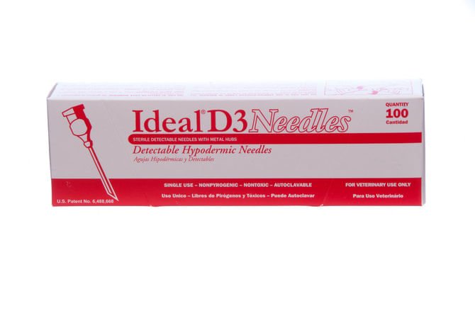 Ideal D3 Detectable Needles, Box of 100 - NEBK - 20ga x 1/2" - 5