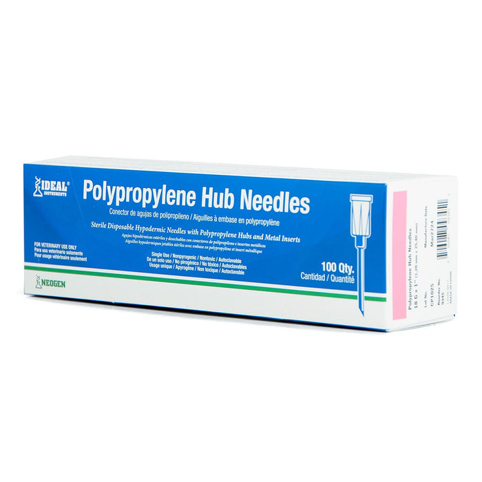 Ideal Poly Hub Needles, Box of 100 - CSA1 - 18 ga x 1" - 100 count - 2