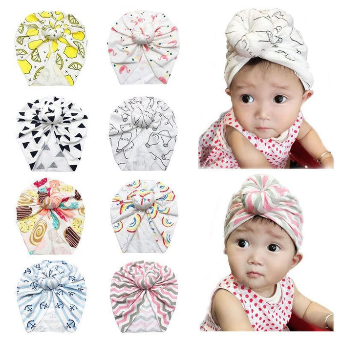 Infant Baby Headbands Solid Cotton Knot Turban Headband For Girls  Beanie Hat Headwear For Girls Stevvex