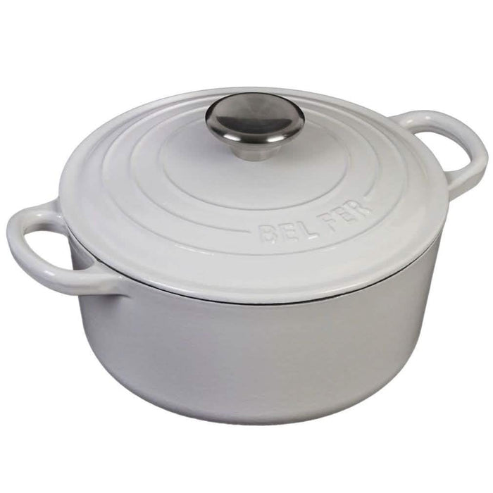 Inspired Home 5-Piece Enameled Cast Iron Cookware Set - Pure White DailySale