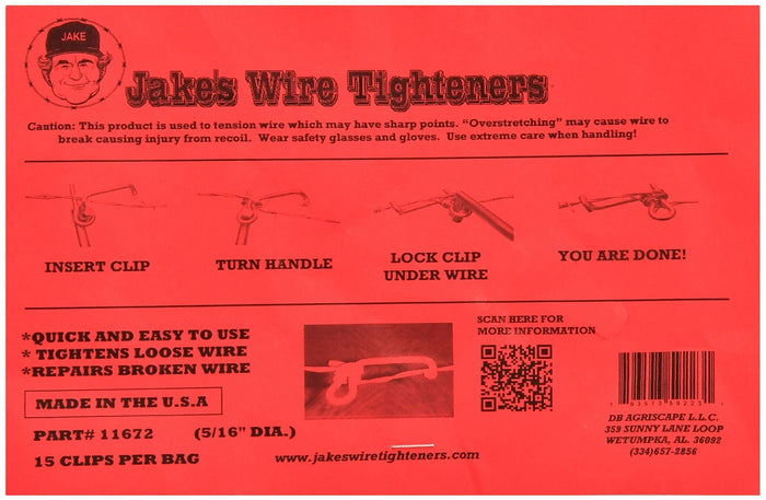 Jake's Wire Tightener Packs for Wire Tightening & Repair - ZPJ3 - Heavy Duty Wire Tighteners - 15 count - 4