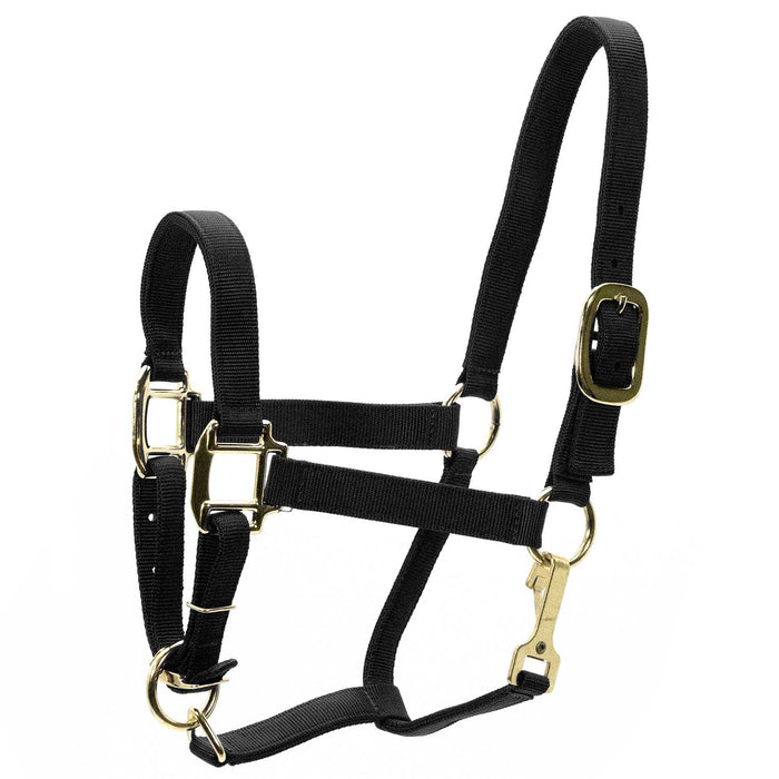 Jeffers Adjustable Halter with Throat Snap - SSMA - Yearling - Black - 1