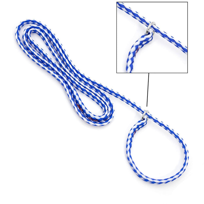 Jeffers Animal Control Slip Dog Lead, Braided Poly, 6'L - EZA1 - Each - Blue - 6'L - 1