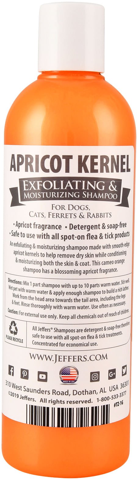 Jeffers Apricot Kernel Exfoliating & Moisturizing Pet Shampoo - TZ1G - 17 oz - 1 - 2
