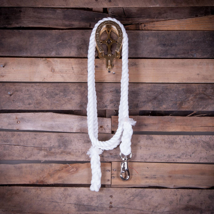 Jeffers Colorful Cotton Horse Lead Ropes with Nickel - Plated Bull Snap, 10' L - IABB - White - 4