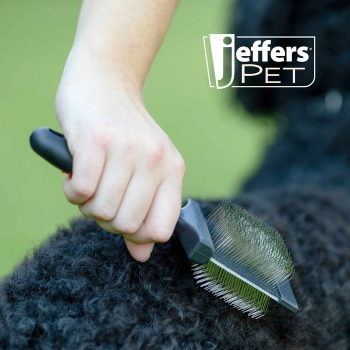 Jeffers Double - Sided Flex Head Pet Grooming Slicker Brush - UWDC - Large - Firm/Extra Firm - 3