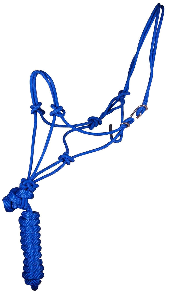 Jeffers Easy - On Clip Nylon Rope Horse Halter with Lead - 121E3 - Blue - 3