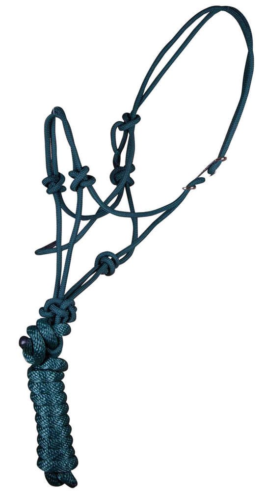 Jeffers Easy - On Clip Nylon Rope Horse Halter with Lead - 121E5 - Hunter Green - 5
